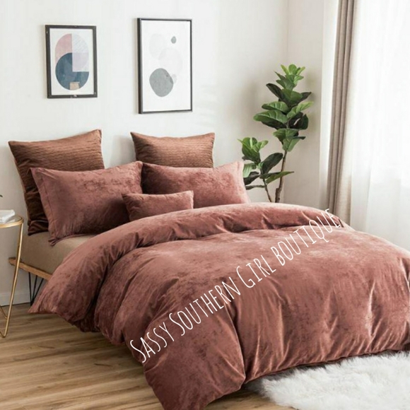 🆕⭐Rose mauve pink velvet duvet cover set - Picture 5 of 8